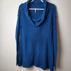 Free People Strawberry Fields Cowl neck Sweater Teal Relaxed Women's‎ Size Large